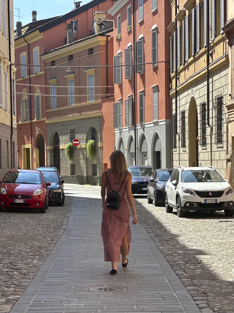 Walking to the restaurant